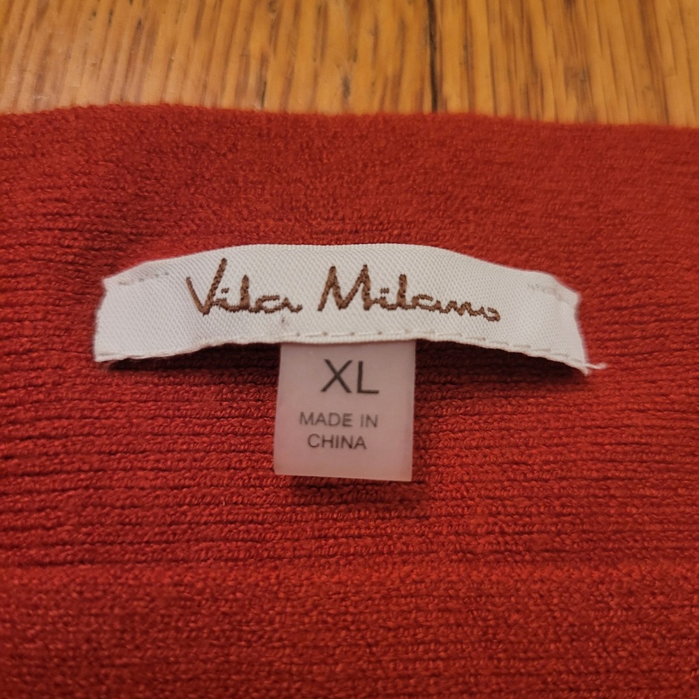 Vila Milano Orange Knit Sweater Batwing Dolman Sleeve Sweater Top XL Earthy - Picture 3 of 7